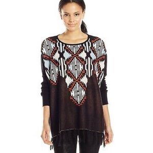 Kensie Boho Oversized Geometric Sweater